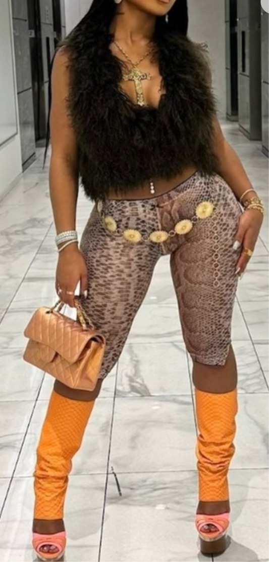 "Wayda Skin" Mesh Capri
