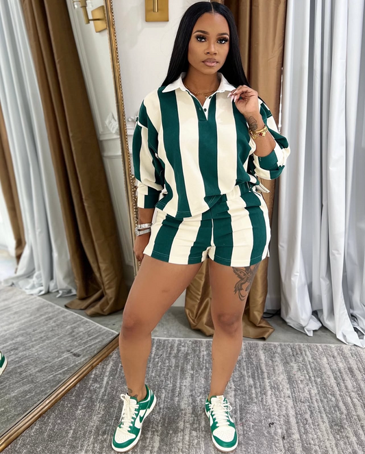 "Nila Stripes" Short Set